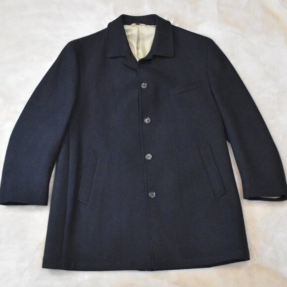 Kroon Wool Cashmere Coat Men's Sz Large Button Up Long Dress Suit Jacket - Picture 2 of 14